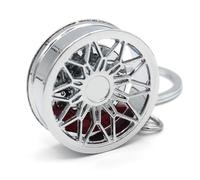 VmG-Store Schlüsselanhänger Felge massive Miniatur Autofelge Anhänger für Schlüsselbund Auto mit Schlüsselkette Autoschlüsselanhänger Schlüsselring Autozubehör S054 (Silver Chrom)