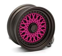 VmG-Store Speichenfelge Schlüsselanhänger massiv Auto Felgen Design Anhänger für Männer Motorsport Fans Geschenkidee (Pink/Schwarz S034)