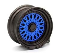 VmG-Store Speichenfelge Schlüsselanhänger massiv Auto Felgen Design Anhänger für Männer Motorsport Fans Geschenkidee (Blau/Schwarz S031)