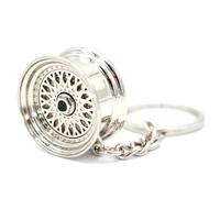 VmG-Store Speichenfelge Schlüsselanhänger massiv Auto Felgen Design Anhänger für Männer Motorsport Fans Geschenkidee (Silber/Chrom S046)