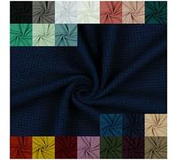 VmG-Store Waffel-Jersey Meterware Waffelpique Waffel Stoff 95% Baumwollstoff 5% Elasthan Tex 100 (100 x 145cm, 019 I Navy)