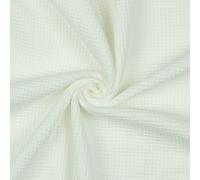 VmG-Store Waffel-Jersey Meterware Waffelpique Waffel Stoff 95% Baumwollstoff 5% Elasthan Tex 100 (200 x 145cm, 006 I Ecru)