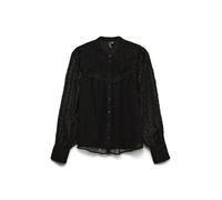 Vero Moda Regular Fit Chiffon-Bluse mit Dobby-Struktur Modell 'LEAH ANNIKA' in Black, Größe XS