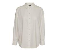 VERO MODA Damen Vmlinn Ls Shirt WVN Noos Hemd, Moonbeam, Small