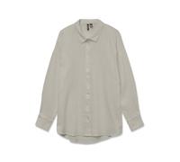 Vero Moda Langarmhemd Natali Nia – 100% Baumwolle, weite Passform – Silver Lining L