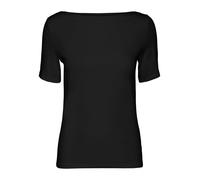 Vero Moda Shirt Panda – Modal Kurzarmshirt mit U-Boot-Ausschnitt Schwarz M Regular Fit