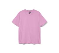 Kurzarmshirt VERO MODA "VMPAULINA SS T-SHIRT GA JRS NOOS", Damen, Gr. XL, rosa (bonbon), Jersey, Obermaterial: 100% Baumwolle, unifarben, modisch, normal, Rundhals, Kurzarm, Shirts (36084468-XL) bonbo