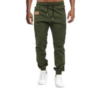 VMSUCIJ Herren Hose Chino Cargo Hose Jogginghose Baumwolle Casual Jogger Männer Modern Sport Jogginghosen für Herren Sweatpants mit elastischem Bund und Kordelzug und Taschen,Armeegrün 01,S