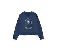 Sweatshirt VERO MODA "VMULLA TRINA LS SWEAT BOX JRS", Damen, Gr. M, schwarz denim print:local, Sweatware, Obermaterial: 60% Baumwolle, 40% Polyester, bedruckt, regular fit normal, Rundhals, Sweatshirt