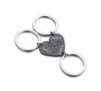 VNOX 2/3/4/5 Pcs Anpassen Personalisierte Freundschaft/Liebe Familie Puzzle Paar Anhänger Halsketten/Schlüsselanhänger/Armbänder für Liebhaber Freund BFF, Edelstahl Schmuck,Kostenlose Gravur