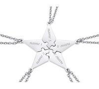 VNOX 2/3/4/5 Pcs Anpassen Personalisierte Freundschaft/Liebe Familie Puzzle Paar Anhänger Halsketten/Schlüsselanhänger/Armbänder für Liebhaber Freund BFF, Edelstahl Schmuck,Kostenlose Gravur