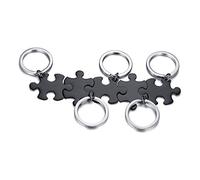 VNOX 2/3/4/5 Pcs Anpassen Personalisierte Freundschaft/Liebe Familie Puzzle Paar Anhänger Halsketten/Schlüsselanhänger/Armbänder für Liebhaber Freund BFF, Edelstahl Schmuck,Kostenlose Gravur