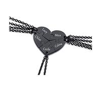 VNOX 2/3/4/5Pcs Personalisieren Sie personalisierte Freundschaft/Liebe Familie Puzzle Paar Anhänger Halsketten/Schlüsselanhänger/Armbänder für Liebhaber Freund BFF,Edelstahlschmuck,Kostenlose Gravur