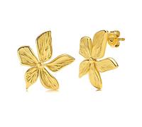 VNOX Chunky Ohrringe Gold Plated Dupes Goldene Ohrringe Damen Tropfen Ohrringe Drop Earrings for Women Hoop Earrings Creolen Schmuck Geschenke für Frauen Freundin Mutter Hochzeit Geburtstag