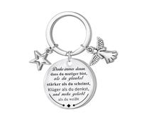 VNOX Geschenke für Frauen Schlüsselanhänger : Kleine Geschenk für Damen Herren, Geburtstagsgeschenk für frauen Glücksbringer, Schlüsselanhänger Auto mit Schutzengel, Geschenk für Sonh Bruder (Rund)