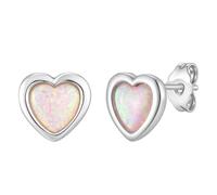 VNOX Ohrstecker Damen, Opal Ohrstecker - 8,5 mm Herz Design, Gesundheitsstecker mit Kupfer, Geschenk für Frauen und Mädchen zum Valentinstag, Geburtstag, Muttertag und Weihnachten