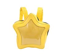 Vobomo Y2K Rucksack mit gelbem Stern-Design, PU-Leder, Y2K, ästhetisch, niedlicher Rucksack, gelb, 15.8 * 14.7 * 5 in, Kawaii