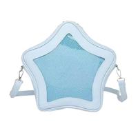 Vobomo Y2k Umhängetasche in Sternform, mit Stecknadeln, PU-Leder, Y2K, ästhetisch, niedlich, blau, S, Retro