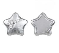 Vobomo Y2k Umhängetasche in Sternform, mit Sternen, Nadeln, Display, Umhängetasche, PU-Leder, Y2K, ästhetisch, niedliche Handtasche, Silber