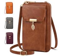 VOBUKE Handytasche mit Geldbörse zum Umhängen RFID Schutz Handy Tasche Damen Umhänge Leder Kleine Handy Umhängetasche Crossbody Schultertasche mit 12 Kartenfächer für Handy Unter 7,2 Zoll