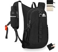 VOBUYING Kleiner Wanderrucksack, 15 l, faltbar, ultraleicht, für Trekking, Camping, Outdoor, für Damen und Herren, Schwarz