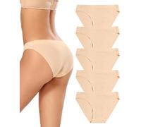 VOENXE Hautfarben Unterhosen Damen Nahtlose,Seamless Slips Unterwäsche Panty,Ohne Naht Frauen Stretch Bikini,No Show Women Underwear Panties, Atmungsaktiv Unterhose,Invisible Hipster Mehrpack,5er Pack