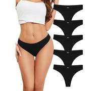 Voenxe String Tanga Damen Baumwolle Schwarz,Slip UnterwäSche Frauen,Unterhosen Atmungsaktiv für Frau,Sport Thongs Women Underwear Cotton,Panties Bequeme Damen,Brazilian Slips Low Waist Mehrpack 5 Pack