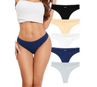 VOENXE String Tanga Damen Baumwolle,Slip UnterwäSche Frauen,Unterhosen Atmungsaktiv für Frau,Sport Thongs Women Underwear Cotton,Panties Bequeme Damen,Brazilian Slips Low Waist Mehrpack 5 Pack
