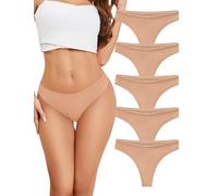 VOENXE String Tanga Damen Baumwolle,Slip UnterwäSche Frauen,Unterhosen Atmungsaktiv für Frau,Sport Thongs Women Underwear Cotton,Panties Bequeme Damen,Brazilian Slips Low Waist Mehrpack 5 Pack