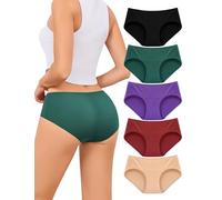VOENXE Unterhosen Damen Baumwolle UnterwäSche,Atmungsaktiv Slips Hipster Panties Mittel Taille Stretch Bequem Weich Frauen HüFtslip SchlüPfer Mehrpack,Sport Women's Underwear Cotton Bikini,5er Pack