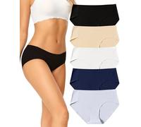 VOENXE Unterhosen Damen Nahtlos,Seamless Hipster UnterwäSche Frauen,Slips Ohne Naht,Unsichtbar Unterhose Schlüpfer Mehrpack,Invisible Underwear Women Microfaser Stretch,No Show Panties,5er-Pack Set