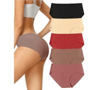 VOENXE Unterhosen Damen Nahtlos,Seamless Hipster UnterwäSche Frauen,Slips Ohne Naht,Unsichtbar Unterhose Schlüpfer Mehrpack,Invisible Underwear Women Microfaser Stretch,No Show Panties,5er-Pack Set