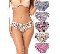 VOENXE Unterhosen Damen Nahtlos,Seamless Hipster UnterwäSche Frauen,Slips Ohne Naht,Unsichtbar Unterhose Schlüpfer Mehrpack,Invisible Underwear Women Microfaser Stretch,No Show Panties,5er-Pack Set