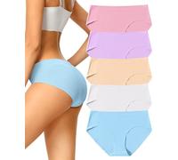 VOENXE Unterhosen Damen Nahtlos,Seamless Hipster UnterwäSche Frauen,Slips Ohne Naht,Unsichtbar Unterhose Schlüpfer Mehrpack,Invisible Underwear Women Microfaser Stretch,No Show Panties,5er-Pack Set