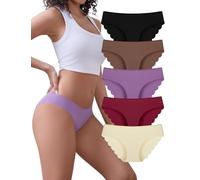 VOENXE Unterhosen Damen Nahtlos,Seamless Slips UnterwäSche Frauen,Bikini Unterhose Ohne Naht,Unsichtbar Women's Underwear No Show,Invisible Hipster Mehrpack,Sport Panties Stretch Bequeme,5er Pack Set