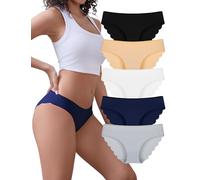 VOENXE Unterhosen Damen Nahtlos,Seamless Slips UnterwäSche Frauen,Bikini Unterhose Ohne Naht,Unsichtbar Women's Underwear No Show,Invisible Hipster Mehrpack,Sport Panties Stretch Bequeme,5er Pack Set