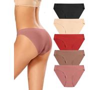 VOENXE Unterhosen Damen Nahtlose,Seamless Slips Unterwäsche Panty,Ohne Naht Frauen Stretch Bikini,No Show Women Underwear Panties,Unsichtbare Atmungsaktiv Unterhose,Invisible Hipster Mehrpack,5er Pack