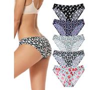 VOENXE Unterhosen Damen Nahtlose,Seamless Slips Unterwäsche Panty,Ohne Naht Frauen Stretch Bikini,No Show Women Underwear Panties,Unsichtbare Atmungsaktiv Unterhose,Invisible Hipster Mehrpack,5er Pack