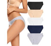 VOENXE Unterhosen Damen Nahtlose,Seamless Slips Unterwäsche Panty,Ohne Naht Frauen Stretch Bikini,No Show Women Underwear Panties,Unsichtbare Atmungsaktiv Unterhose,Invisible Hipster Mehrpack,5er Pack