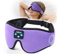 Voerou Schlafkopfhörer Bluetooth 5.4 Augenmaske, Schlafmaske mit Bluetooth Kopfhörer Kabellos für Seitenschläfer, Eingebaute ultradünne Stereo-Lautsprecher Geeignet zum Schlafen, Coole Gadgets für