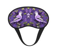 Vogel in lila Lavendel Blumendruck verstellbare Augenabdeckung zum Schlafen, bequeme, druckfreie und atmungsaktive Schlafmasken