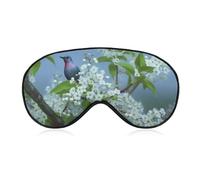 Vogel-Kirschblüten-Augenmaske, seitliche Schlafmaske, leichte Augenbinde, Schlafmaske, Nasenpolster und Gummiband für Kinder, Frauen und Männer