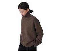 Vogrtcc Damen-Kaschmirpullover Mit Stehkragen, Warm, Locker Gestrickt, Basic-Pullover, Jacke, Tops