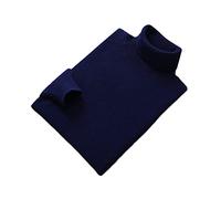 Vogrtcc Herren Langarm Rollkragen Pullover Winter Wolle Strickpullover, dunkelblau, X-Large