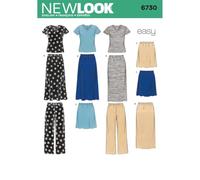New Look Misses' 6730 Einzelschnittmuster, Größe A, Mehrfarbig