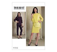 Vogue Mustern 1516 E5 Misses Top, Rock und Hose, Tissue, mehrfarbig, Größen 14-22