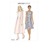 Vogue Mustern Medium Gewicht Leinen Damenkleider, Mehrfarbig, Größen 14-22