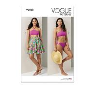 Vogue Paper Pattern V2038A Damen-Bikini und Sarong A (XS-S-M-L-XL-XXL)