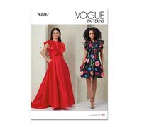 Vogue Paper Patterns V2087U5 Damenkleid mit Ärmel- und Längenvariationen, U5 (44-46-48-50-52)