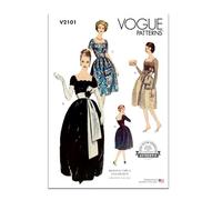 Vogue Paper Patterns V2101U5 Damenkleid mit Gürtel und Schärpe, U5 (44-46-48-50-52)